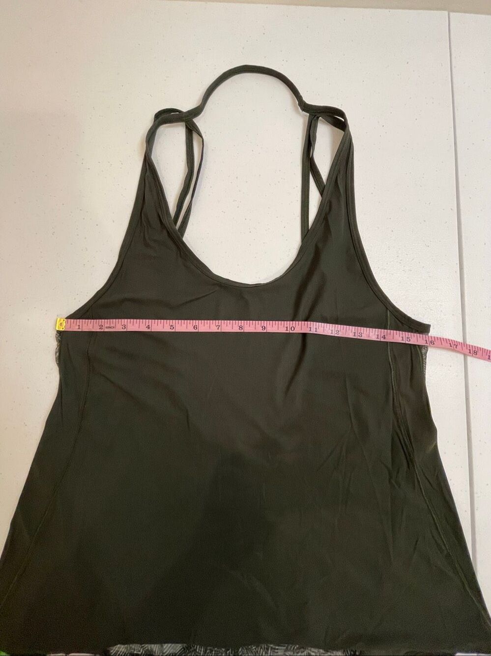 lululemon Women’s Size 12 Olive Green Mesh Back Racerback Tank Top - Picture 3 of 5
